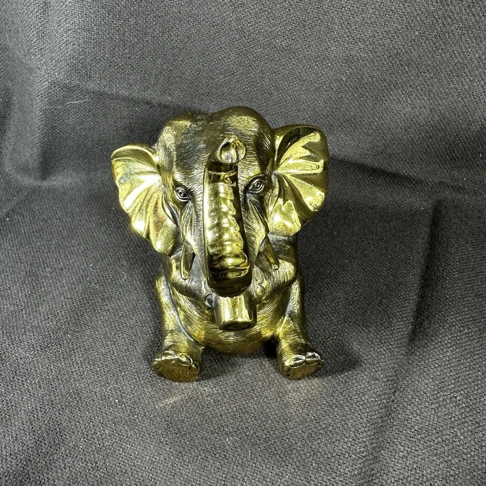 Jennings Brothers Brass Elephant JB USA French Bronze Trinket Box 2lb 12oz ANTG